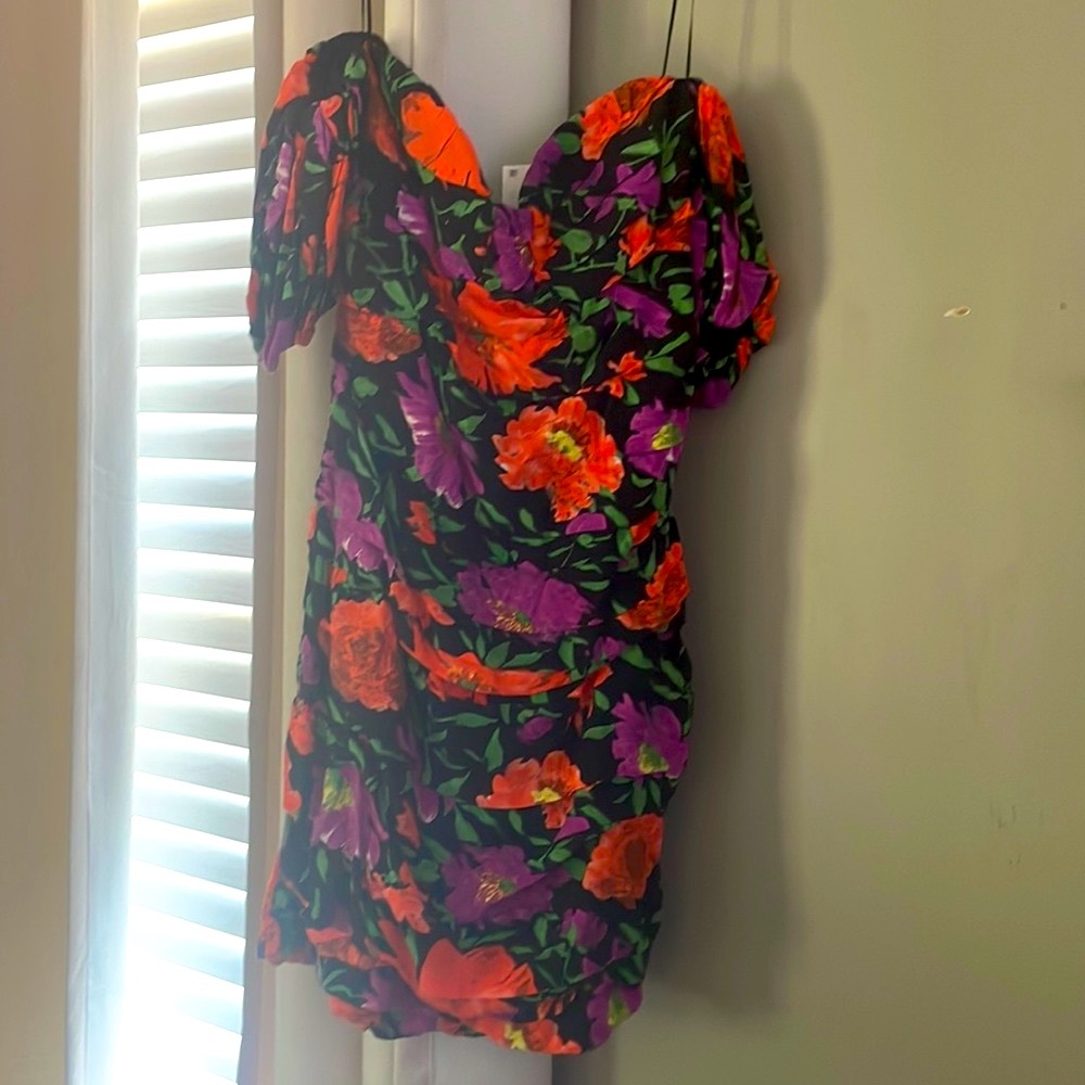 NWT Zara corset style mini dress with off the shoulder sleeves